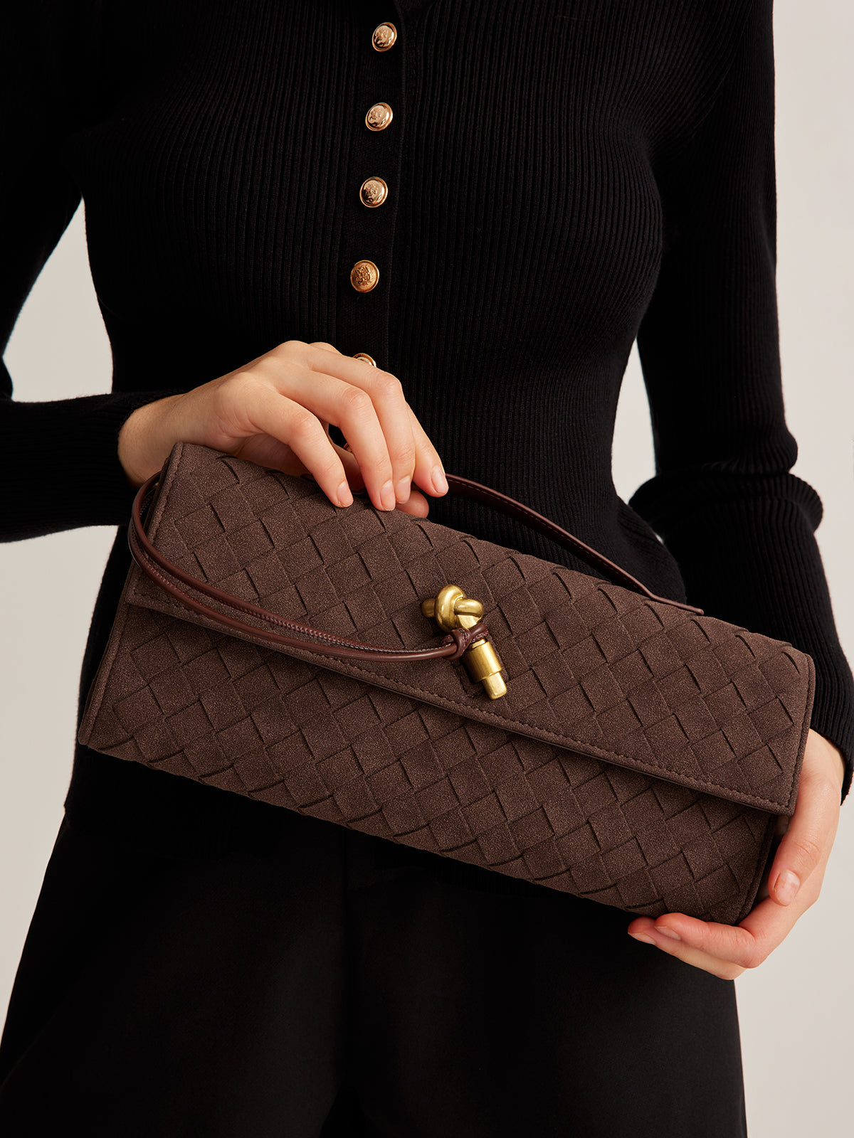 Noémie Suede Clutch Bag