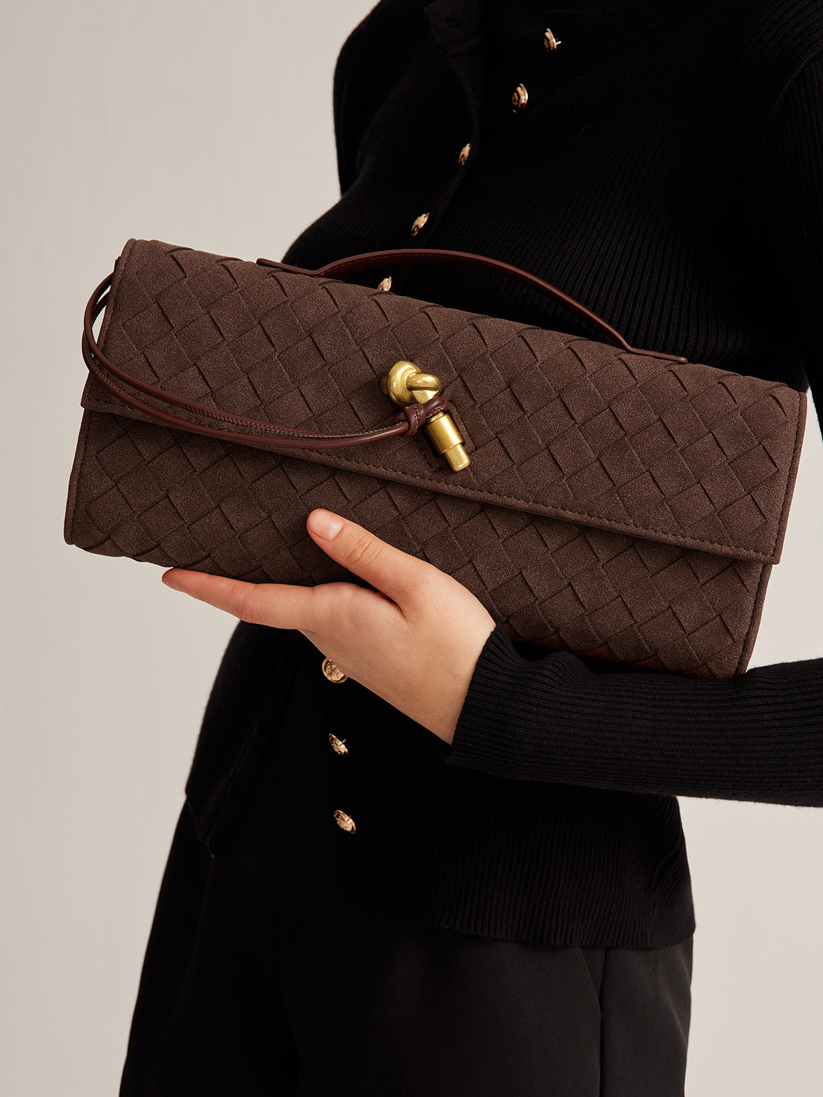 Noémie Suede Clutch Bag