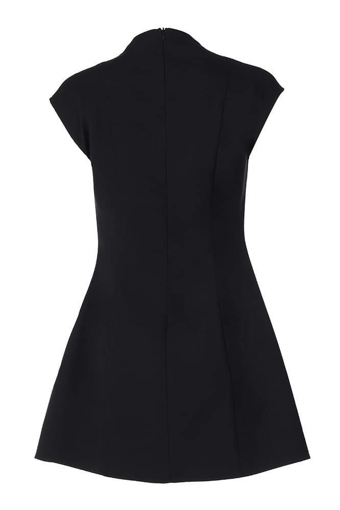 Adelina Vestido Mini Plisado Manga Cap Elegante